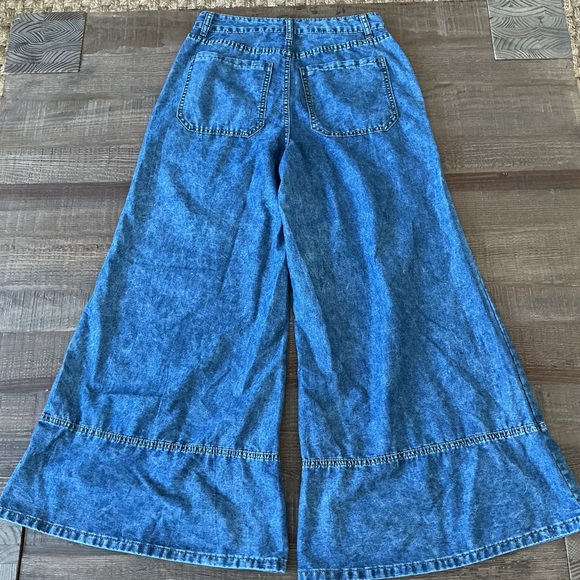 Free People Style Wide Leg Denim Jeans Lightweight High Waist Boho 30x29 - Picture 8 of 8